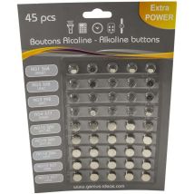 Lot De 45 Piles Boutons Alkalines