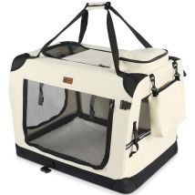Vounot Sac Transport Pliable Chien Chat Caisse Cage Portable 82x60x60cm Beige
