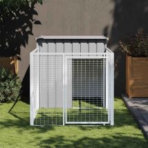 Niche Pour Chien Avec Enclos Gris Clair 110 X 201 X 110 Cm Acier Galvanisé Vidaxl