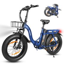 Eskute D202 48v20.8ah 20 Pouces Gros Pneus 80km Plage Maximale 25km/h-40km/h Vélo Électrique Pliant