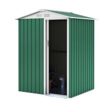 Abri De Jardin Métallique Gardiun Milton 2 M² 130x155x186 Cm Porte Coulissante Vert