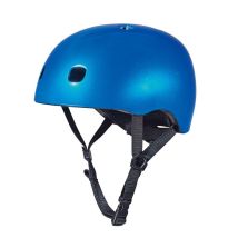 Casque Vélo Et Trottinette Bleu Foncé Brillant Lumière Led Intégrée Taille S