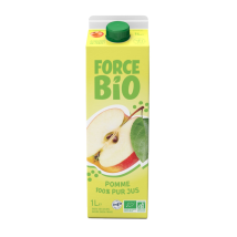 Force Bio - Jus De Pomme 100% Pur Jus Bio Force Bio - La Brique De 1l