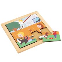 Puzzle En Bois - Puzzle Pour Tout-petit - Dans Le Jardin - Jeu Montessori