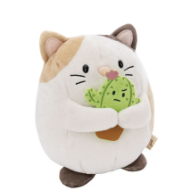 Chat En Peluche Angy 27 Cm Avec Cactus