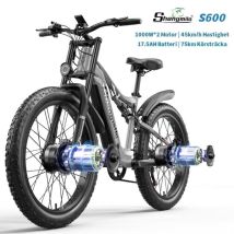 Vélo Électrique Shengmilo S600 2000W Dual Moteur, 90km Autonomie, Batterie Samsung