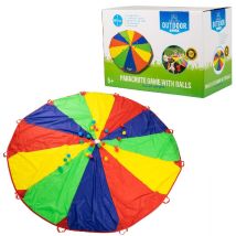 Jeu De Plein Air Amusant Avec Parachute Et Boules Colorées