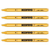 Kores Surligneur Stylo Pointe Biseautée 0,5-3,5mm Orange X 5