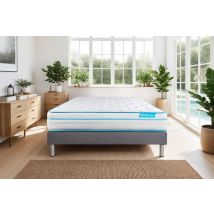 Ensemble Bodyzone+ 140x190 Ressorts Ensachés, Visco 5 Zones Ultra Épaisseur