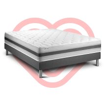 Ensemble Matelas 140x190 Cm Ressorts Ensachés Et Mémoire De Forme Sommier Gris
