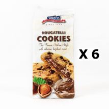 Lot 6x Cookies Pépite Chocolat Fourrage Noisette - Merba Nougatelli - Paquet 200g