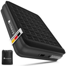 Juskys Matelas Gonflable Sapri L 2 Places Noir – Auto-gonflant Pompe Intégrée