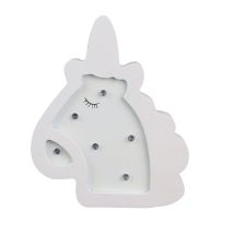 Lampe En Bois Enfant Licorne - H. 13 Cm