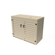 Cache Poubelle Extérieur Double En Aluminium Thermolaqué - Abri Pour 2 Conteneurs 120 Litres – Crème Ral 1015