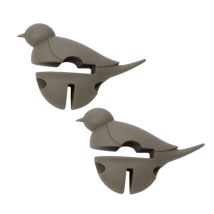 2 Repose Cuillère Petit Oiseau Gris 3 En 1