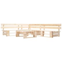 Canapés De Jardin Palette 4 Pcs Naturel Bois
