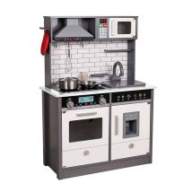 Cuisine Pour Enfants Bois Little Kitchen Outdoor Toys 65x30x93 Cm Blanc Accessoires Lumières Sons