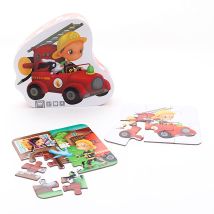 Eurekakids Puzzle Pompier Carton 4-en-1 Pour Enfants 6-16 Pièces