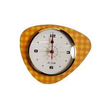 La Carafe - Horloge Murale Mediator Damier - Orange Pamplemousse