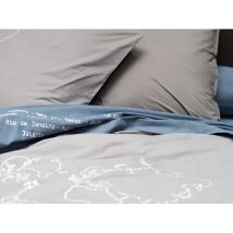 Drap Plat 180x290 Cm Brodé Navigateur Par Sylvie Thiriez