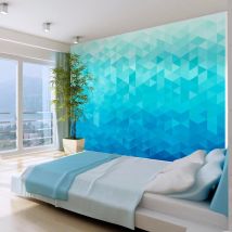 Papier Peint Pixel Bleu - 250 X 175 Cm