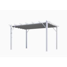 Pergola 100% Aluminium Couleur Grise 12 M2 - Structure Blanch Perle