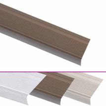Nez De Marche Forme En L 15 Pcs Aluminium 100 Cm Marron