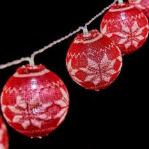 Guirlande De Boules Led Krist+ Blanc Rouge 2 M Ø 6 Cm