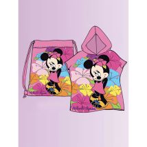 Poncho A Capuche 60x120 Cm + Sac 'minnie' Coton
