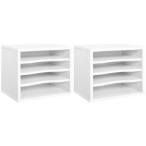 Lot De 2 Organiseurs Bureau 4 Niveaux Mdf Panneaux Particules