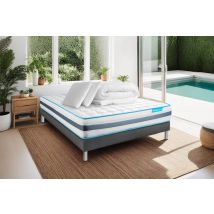 Pack Bodyzone 140x190 Ressorts Ensachés 3 Zones Ultra Épaisseur + Couette + 2 Oreillers