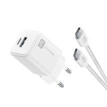 Cellularline 8018080480461 Ordinateur Portable, Smartphone, Tablette Blanc Secteur Charge Rapide Intérieure