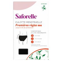 Saforelle - Culotte Menstruelle Noire Première Règles Coton Bio Saforelle - La Culotte