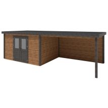 Abri De Jardin En Bois Freya 7.06x3.09m - 21.81m2 - Ep. 28mm - Traité - Altanka