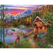 Sunsout Puzzle Stone Bridge Lake 1000 Pièces Art Tom Wood