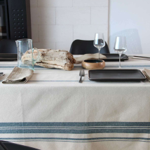 Nappe Rustique Chic Coton Lavé Carré Prunelle