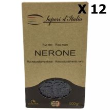Lot 12x Riz Noir Nerone Italie Boîte 500g