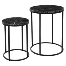 Ensemble De Tables D'appoint 2 Pcs Noir H&s Collection