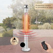 Heat Guru Plus Radiateur 2000 W 3 Vitesses Télécommande Argent