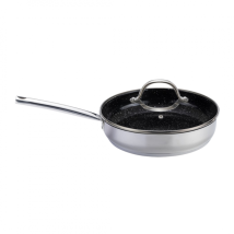 Gris 28 Cm Sauteuse Avec Couvercle En Inox Kitchenpro - Venteo - Revêtement Céra