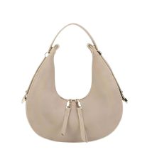 Sac À Main Hobo Pour Femme Structuré Avec Double Fermeture Éclair Chic Taupe Gallantry