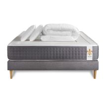 Pack Vingt-six 140 X 200 Cm Sommier Kit Gris