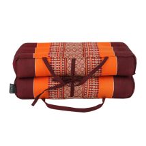 Coussin De Yoga Et Méditation En Kapok Naturel - Bourgogne Orange - Confort Optimal Et Facile À Transporter