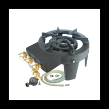 Rechaud Gaz Fonte Véritable 9.8 Kw 4 Pieds 3 Robinets + Tuyau Gaz Et Détendeur