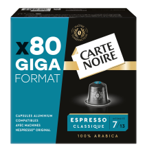 Café Capsules Espresso Classique Intensité 7 Compatible Nespresso Carte Noire