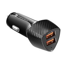 Chargeur Voiture Double Usb 36w Quick Charge 3.0 Elégant Carbone Carbone Forcell