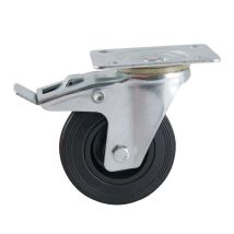 Roulette Pivotante 80mm Caoutchouc Assorti Plaque 105x80mm Avl