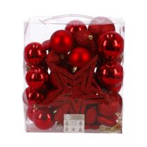 Edelman House Of Seasons Lot 40 Décorations De Sapin Rouges Incassables