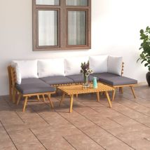 Salon De Jardin 7 Pcs Avec Coussins Bois D'acacia Solide Vidaxl