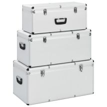 Boîtes De Rangement 3 Pcs Argenté Aluminium Vidaxl